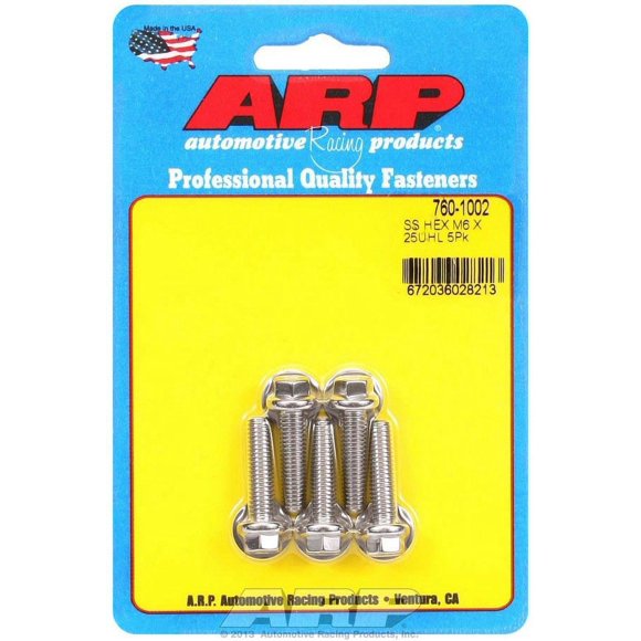 SS Bolt Kit - 6pt 5pk 6mm x 1.00 x 25mm