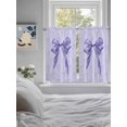thumbnail image 3 of Purple Bow Bathroom Window Curtain, Cute Bowknot Simple Pure Color Light Filtering Coffee Kitchen Curtains, Bedroom Living Room Curtains 2 Panel 84"x45", 3 of 6