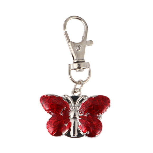 1PC Keychain Hanging Watch Delicate Shape Pocket Watch Cartoon Quartz Keychain Pocket Watch Portable Keychain Hanging Watch for Girl Students Women Use Red