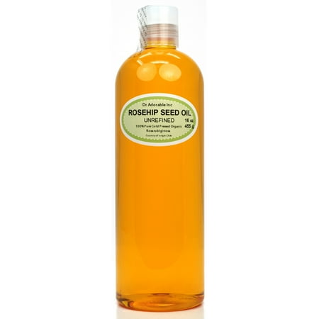 Dr. Adorable - 100% Pure Rosehip Seed Oil Organic Cold Pressed Unrefined Natural Hair Skin Anti Aging - 16 oz