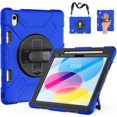 thumbnail image 1 of Case for iPad (A16) 11th Generation 11 Inch 2025, iPad 10th Generation 10.9 inch 2022 Protective Cover with Screen Protector/Pencil Holder/Rotating Stand/Hand Strap/Shoulder Strap, 1 of 7