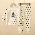 thumbnail image 2 of NOLDARES Little Child Boys Pajamas Long Sleeve Crew Neck Cartoon Printing Top and Pants PJ Set Sleepwear Boys Outfits Sets,Light Yellow,3-4 Y, 2 of 5