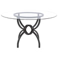 thumbnail image 2 of Aviano Round 48-inch Glass Top Metal Dining Table Gunmetal, 2 of 8