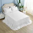 thumbnail image 2 of White Ruffles Skirt Bedspread Bed Blanket Quilted Elegant Bed Spreads Queen Size 1 Piece(not Include Pillowcases), 2 of 10
