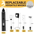 thumbnail image 2 of Rechargeable Milk Frother Handheld,3 Speeds Frother Wand With Stand, Coffee Frother for Coffee With 3 Stainless Whisks,Hand Mixer Electric Handheld for Lattes,Cappuccino,Matcha,Egg,Black, 2 of 8