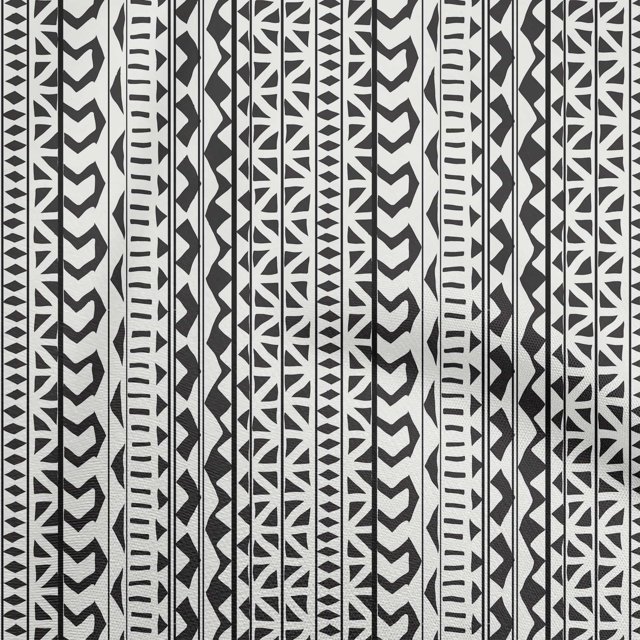 oneOone Rayon Black Fabric Asian Block Sewing Craft Projects Fabric Prints By Yard 56 Inch Wide