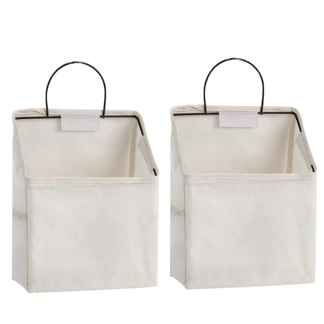 Bolsas de almacenamiento para colgar en la pared RUIPBOTE, algodón y lino, 2 unidades