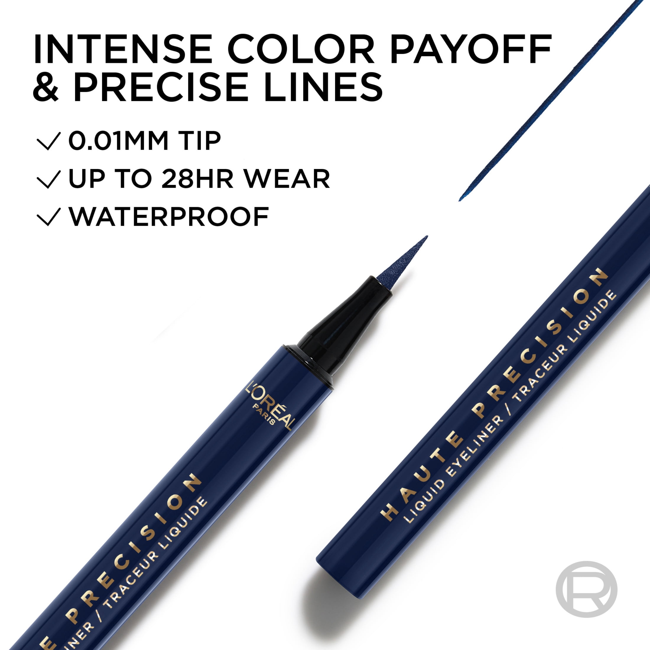 L'Oreal Paris Haute Precision Waterproof Liquid Eyeliner, Blue Suede 30, 0.03 fl oz
