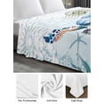 thumbnail image 6 of Sea Turtle Coastal Queen Size Flat Sheet, Wrinkleproof & Fadeproof Cooling Flat Bed Sheet Only, Summer Beach Coral Ocean Nautical Breathable Soft Bedding Top Sheets 90 x 102 Inches, 6 of 8