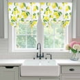 thumbnail image 4 of Yellow Lemon Tie Up Curtains 45 Inches Long, Kitchen Window Curtains Over Sink, Summer Botanical Watercolor Pastoral Small Window Curtains Shade Balloon Curtains Valances for Bedroom/Cafe 34"x45", 4 of 8