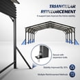 thumbnail image 2 of 20'x20' Galvanized Steel Carport Canopy, Heavy Duty Triangle Reinforced Frame, UV-Proof Waterproof Roof, Large Capacity for Car, SUV, Boat, Tractor, 2 of 10
