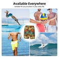 thumbnail image 6 of Yiaed Colorful Hawaii Palms Print Mens Swim Trunks Bathing Suit Compression Liner Beach Swim Shorts Swimwear Quick Dry Zipper Pocket No-Chafing Board Short-Small, 6 of 6