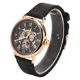 thumbnail image 2 of FORSINING Fashionable Wrist Watch Mechanical Semi Automatic Hollow Pattern Men's Watch(Black SurfaceGold Case ), 2 of 12