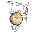 thumbnail image 2 of Reloj de pared de doble cara de 8 pulgadas, silencioso, con pantalla de 12 horas, giratorio, vintage café, 2 of 9