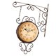 thumbnail image 2 of Reloj de pared de doble cara para colgar en la pared, diseño retro silencioso. café, 2 of 9