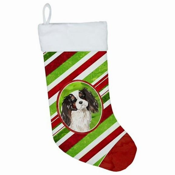 Caroline's Treasures Snowflakes Cavalier Spaniel Multi-color Christmas Stocking, with Soft Suede Fabric 18"