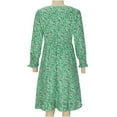 thumbnail image 6 of Up to 30% off Clearance! AKAFMK Summer Dresses 2024,Women Summer A-Line Beach Sundresses,Summer Casual V-Neck Froral Print 3/4 Sleeve Loose Dresses,Green,XXL, 6 of 8