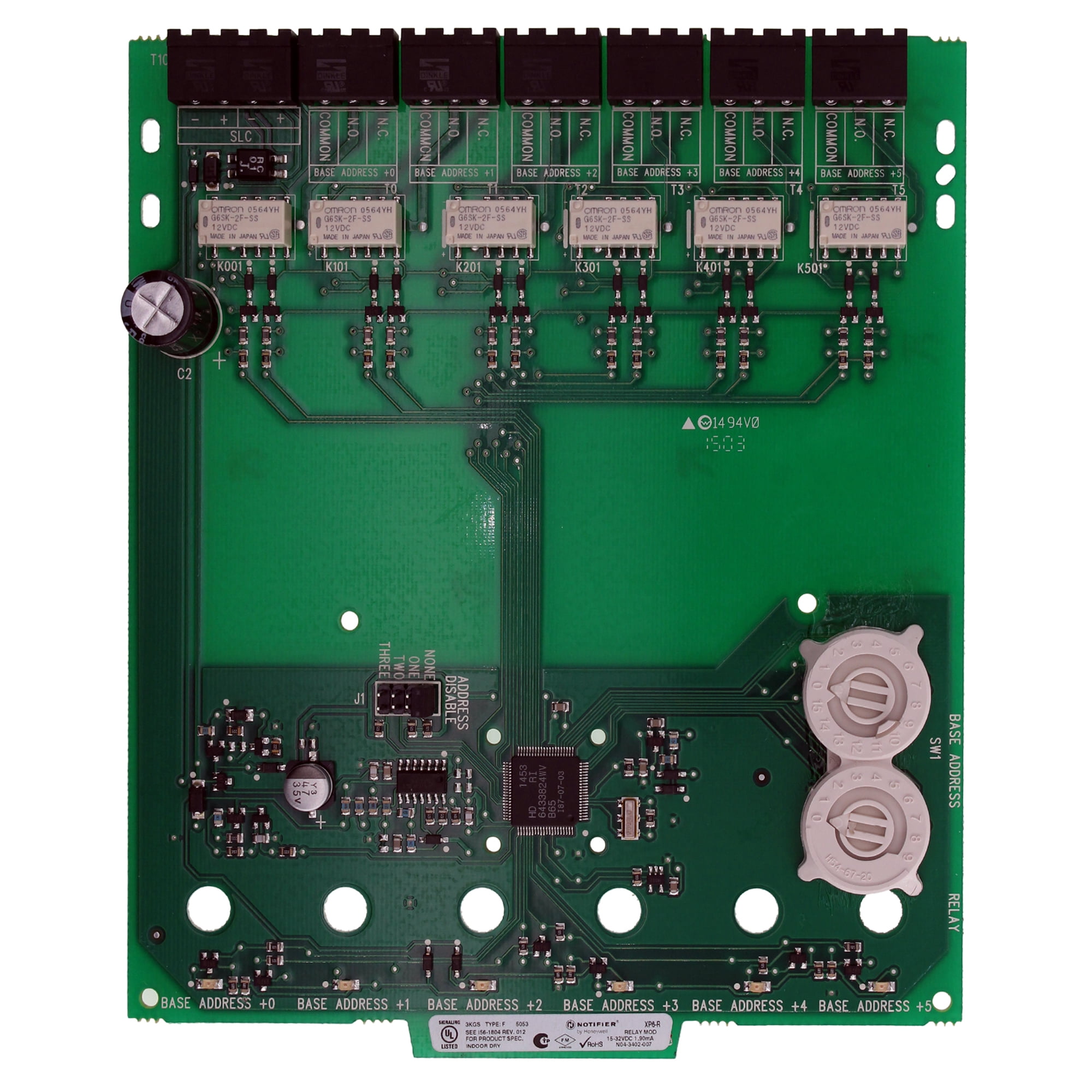 Notifier XP6R Transponder Relay Module, (6) Relay Module
