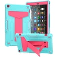 thumbnail image 1 of Dteck for Amazon Kindle Fire HD 10 inch Tablet Case 9th Generation 2019 Release 7th Generation 2017 Release with Kickstand, Heavy Duty Hybrid Rugged Shockproof Case, Mint + Rose, 1 of 4