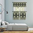 thumbnail image 6 of Aztec Triangle Pattern Kitchen Curtains Valances and Tiers Set of 3 Green Black Western Tribal Tier Curtains and Valance with Rod Pocket for Small Windows, 27.5"x24", 6 of 9