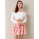 thumbnail image 4 of Minifalda Floral Tipo Patinadora Con Cintura Elástica Y Dobladillo Con Volantes En Capas Para Mujer Rosa XL, 4 of 6