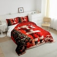 thumbnail image 3 of jejeloiu Merry Christmas Queen Comforter Set,Red Santa Claus Bedding Sets,Xmas Tree Gifts Bedding Comforter Set For Girls,Super Cozy Room Decoration Reversible,3-Piece, 3 of 8