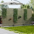 thumbnail image 3 of MAYEERTY Outdoor Metal Privacy Screen 6ft × 4ft Olive Gray, 6-Panel Brick Pattern Decorative Screen for Garden, 3 of 6