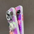 thumbnail image 4 of Pour iPhone 14 Pro Max Étui Effet Laser Mat PC+TPU avec Pendentif Cœur Perles - Rose, 4 of 5