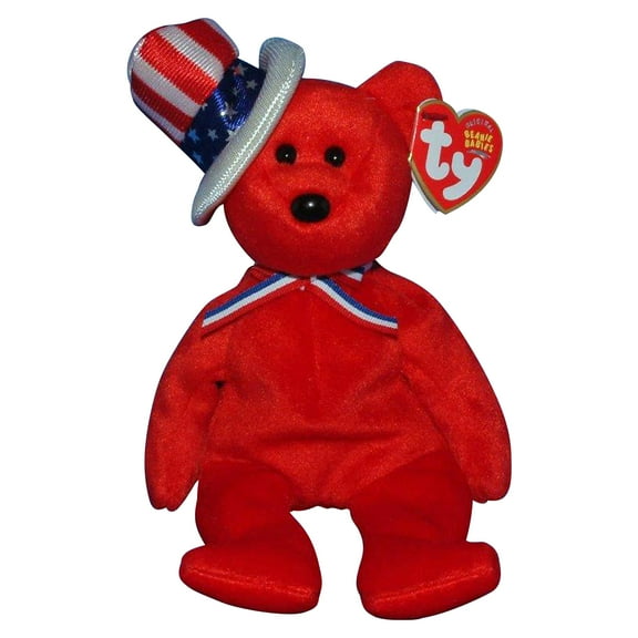 Ty Beanie Baby: Sam the Bear - Red | Stuffed Animal | MWMT