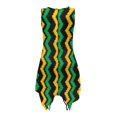 thumbnail image 5 of HELLHERO Summer Sleeveless Dress, Jamaican Zigzag Stripes Side Pockets Asymmetric Hem Midi Dress, Irregular Hem Round Neck Sleeveless Sundress for Work, 5 of 8