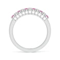 thumbnail image 2 of ANGARA Natural Pink Sapphire and Diamond Half Eternity Wedding Ring in Platinum for Women (Size-2mm) | September Birthstone, Birthday, Anniversary, Jewelry Gift for Women | Natural Pink Sapphire Ring, 2 of 7