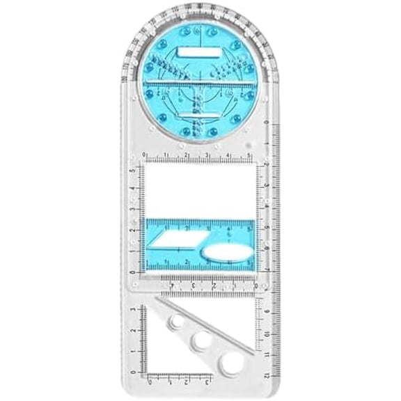 4-Piece Geometric Ruler Set for Student, Architect and Designer
