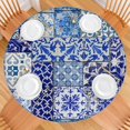thumbnail image 2 of Floral Bohemian Round Table Cover Stretch Fit, 52-56 Inch Elastic Edge Cloth for Kitchen and Party Decor, 2 of 7