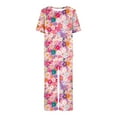 thumbnail image 3 of SnZhen Two Piece Sets for Women Summer Women's Casual Printed Sleeveless Round Neck Top Set, 3 of 4