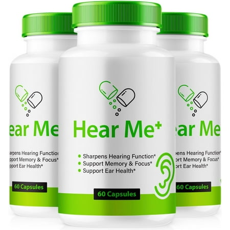 (3 Pack) Hear Me+ Advanced Ear Support, Hear Me Plus Natural Formula to Promote Inner Ear Health, Tinnitus Supplement for Ringing, Official Auditory Pills, HearMe + Reviews (180 Capsules)