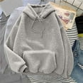 thumbnail image 3 of WRKEKC Chandail à Capuchon pour Femmes avec Poche, Manches Longues, Col Rond, en Molleton, Chandail à Enfiler Décontracté, Coupe Ample, Haut pour Dames, 3 of 7