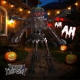 thumbnail image 2 of Tangkula 6Ft Halloween Animatronics Decoration with Glowing Red Eyes, Creepy 4-Armed Scary Skeleton for Outdoor Yard, Haunted House & Halloween Party Decor, 2 of 10