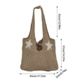 thumbnail image 3 of EliteGoogv Shoulder Bags For Women Bohemian Woven Womens Shoulder Bags Lightweight Spacious Tote Bags Summer Travel Handmade Beach Carryalls Khaki, 3 of 5