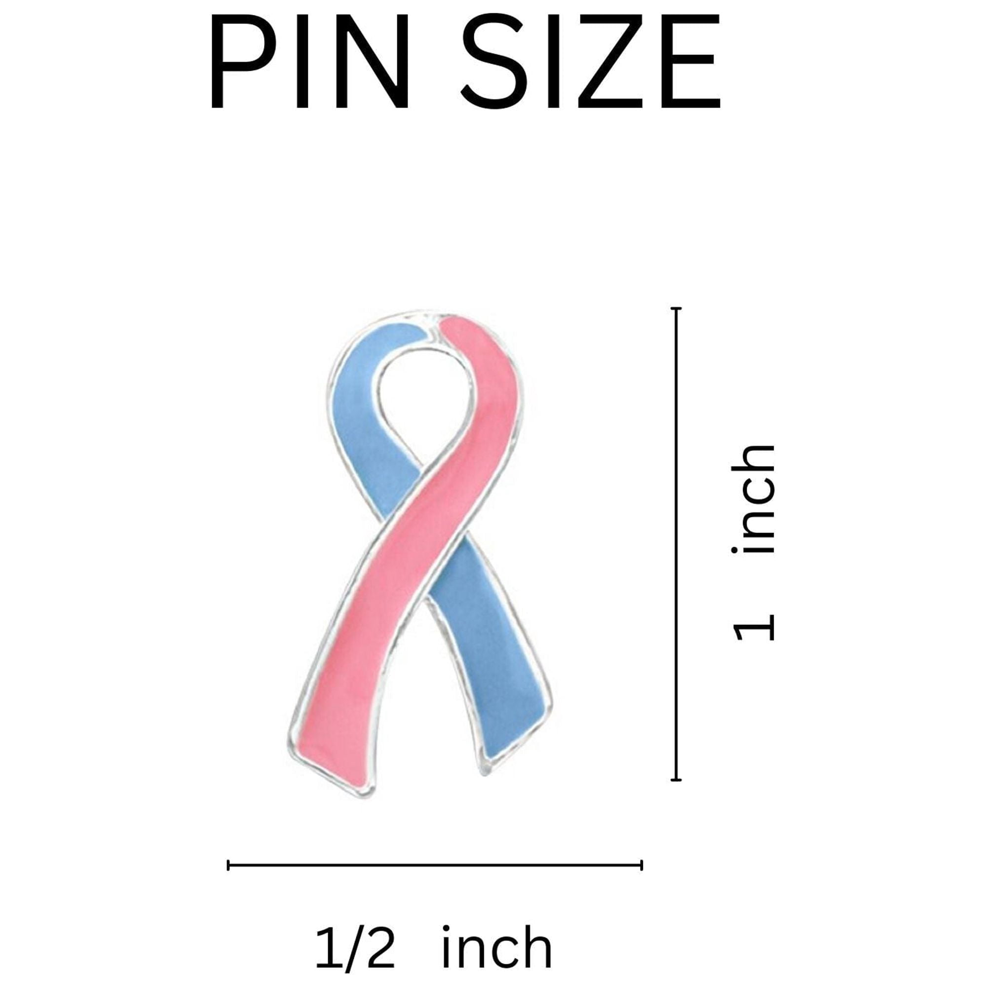 Large Flat Pink & Blue Ribbon Pins