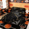 thumbnail image 2 of Erosebridal Gold Black Basketball Queen Sheet Sets, Sport Bed Set for Men and Boys, 4 Pieces, 1 Flat Sheet, 1 Fitted Sheet and 2 Pillowcases, 2 of 6