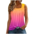 thumbnail image 2 of Wiyuqeen Gradient Color Tank Tops Women 2025 Summer Square Neck Sleeveless T-Shirts Fashion Pleated Flowy Hem Blouses Tops Loose Flowy Tunics, 2 of 4
