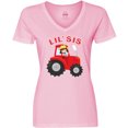 thumbnail image 3 of Inktastic Farmer Tractor Little Sis Women's V-Neck T-Shirt, 3 of 5