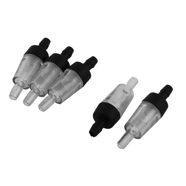 Aquarium One Way Nonreturn Air Check Valves Black Clear 5mm Mounting