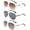 3 Pack Gunmetal, Brown & Gold Smoke, variant on 3 Pack Metal Rim Aviator Classic Sunglasses for Men for Women, Gunmetal, Brown & Dark Brown