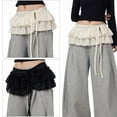 thumbnail image 2 of Lace Trimmed Ruffle Mini Skirt For Women Korean Sweet Apron Style Streetwear, 2 of 16