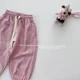 thumbnail image 3 of [Material cepillado] pantalones de chándal sueltos para niñas pequeñas, pantalones de chándal casuales de Color sólido, pantalones deportivos de Hip Hop para niños, 3 of 5