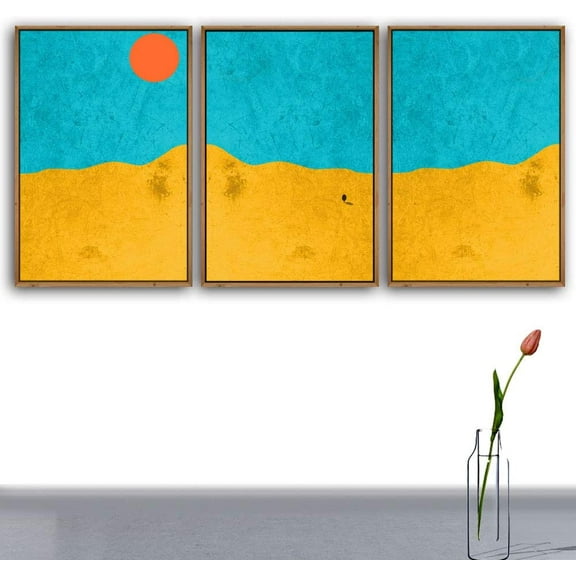 IDEA4WALL 3 Piece Framed Canvas Wall Art for Living Room, Bedroom Nordic Simple Style Canvas Prints for Modern Home Decoration Ready to Hang