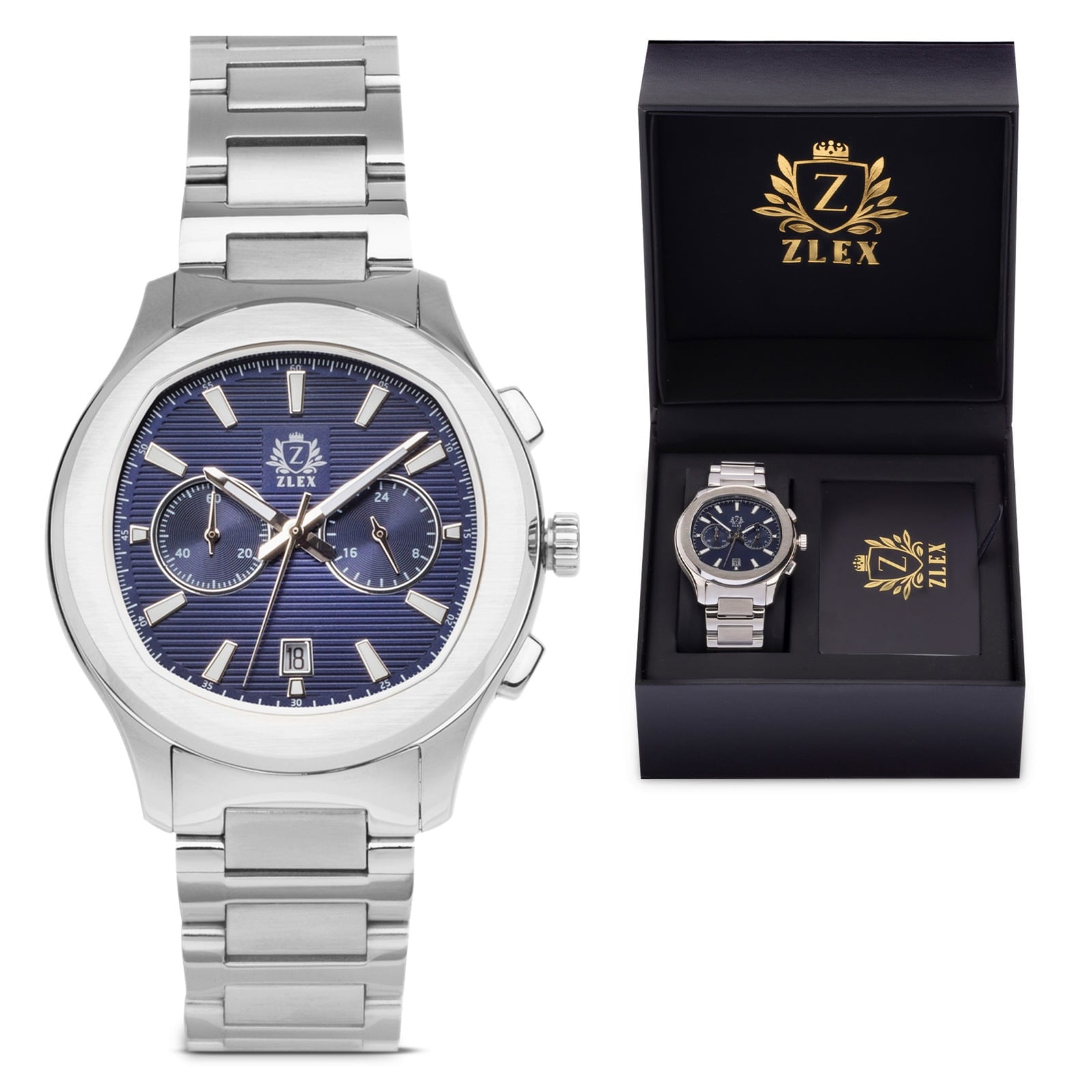 Caravelle 44A106 Men's New York Chronograph Blue Dial Gold Yellow