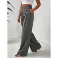 thumbnail image 7 of Cuteduck Women's Solid Color Wide Leg Pants – High Waisted Flowy Palazzo Trousers with Slant Pockets Casual Loose Pants S-2XL, 7 of 7