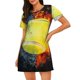 thumbnail image 1 of Disketp Tennis Ball In Fire And Water para Camisón Corto de Manga Corta para Mujeres, Camisón Cómodo con Escote Redondo, Bonito y Confortable, 1 of 6